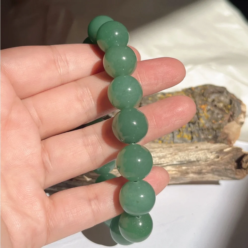 14mm Green Aventurine Beaded Bracelet‎